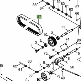 9215370 Side Mowers Power Drive Belt,, Big M II