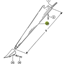 0006703723S Crop Divider Plate, Y = Length 840mm