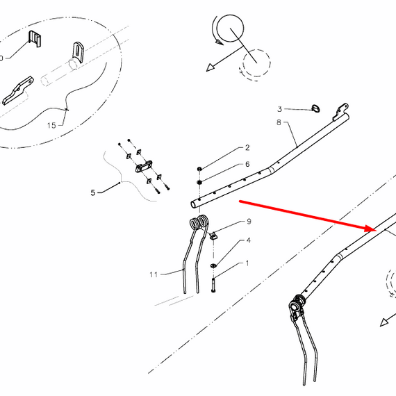 VF16624260.94 LH Tine Bar, Clockwise Rotating