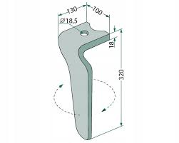 MA44010150S Quick Fit Tine RH 18mm thickness